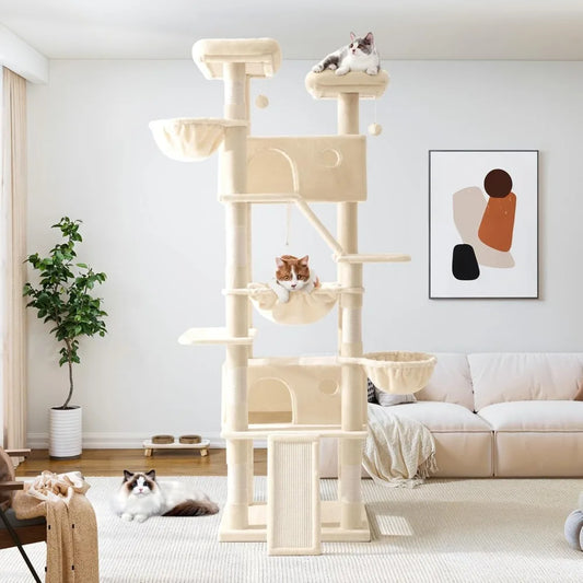 Multi Level Cat Tree With Condo Hammock And Scratching Post