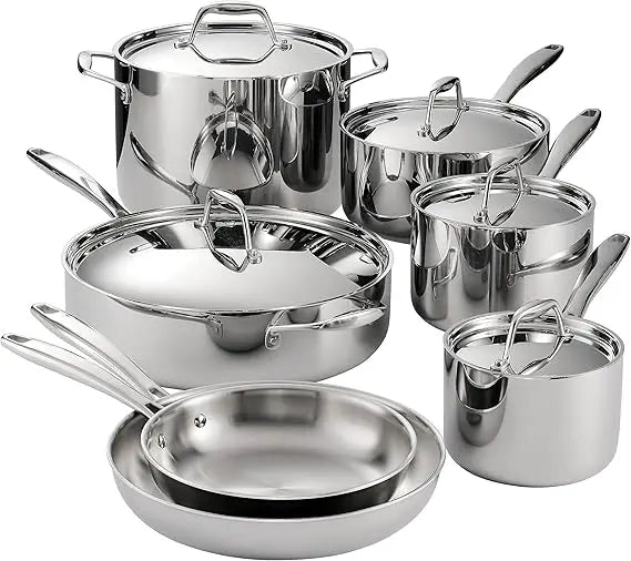 Signature Tri Ply Clad Stainless Steel Cookware Set For Induction