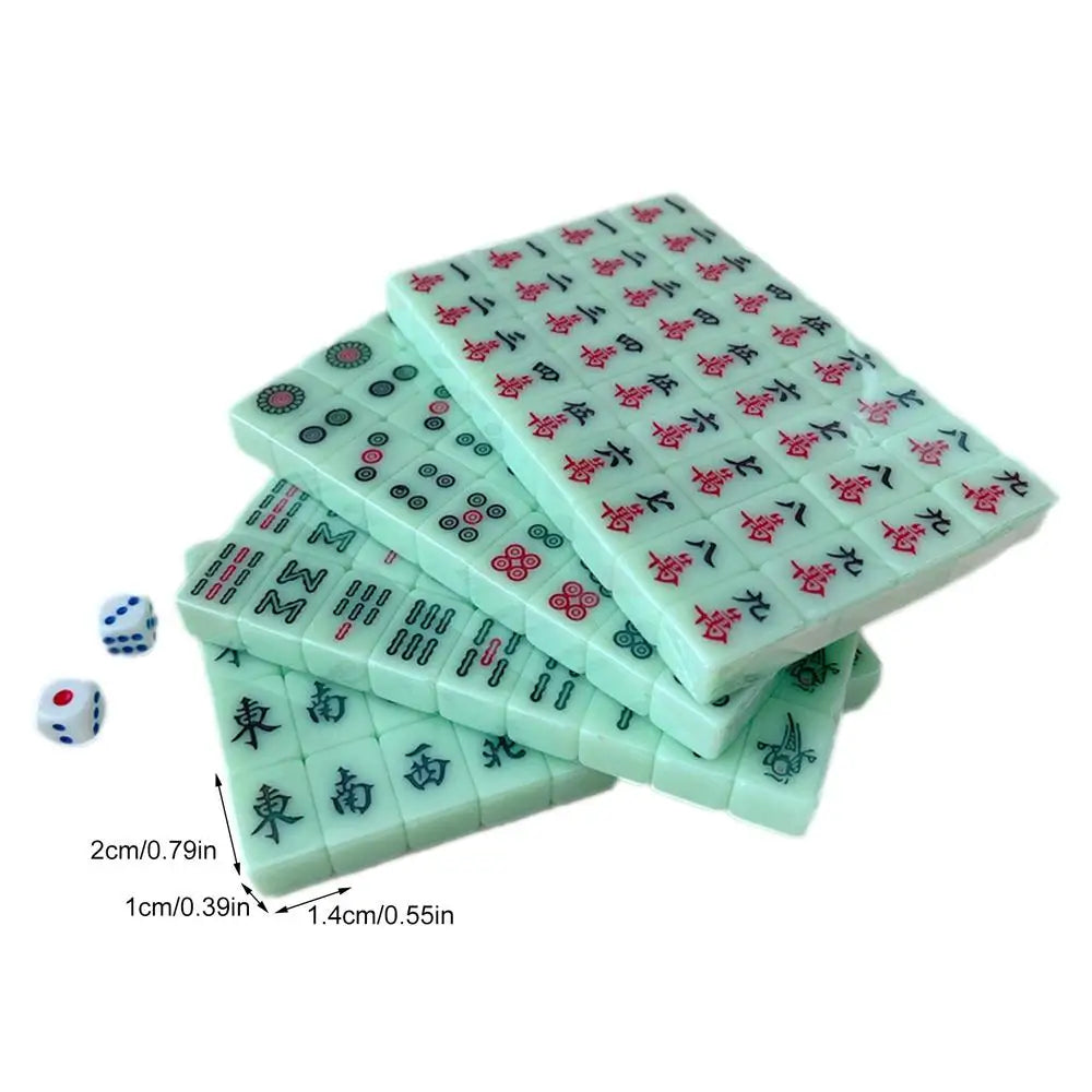 Portable Mini Mahjong Set For Travel And Camping Fun