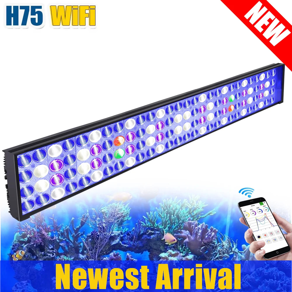 PopBloom WiFi LED Aquarium Light Full Spectrum Reef Corals