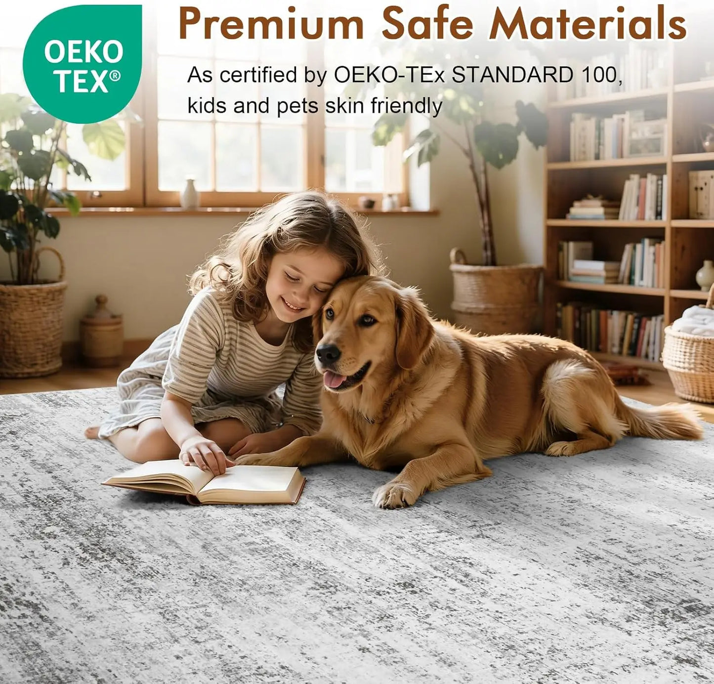 Abstract Area Rug Non Slip Washable For Living Room Decor