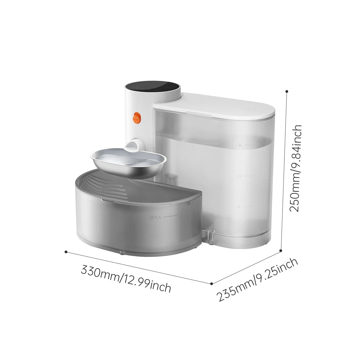 Wireless Water Dispenser for Pets Purifying Stainless Steel Bowl