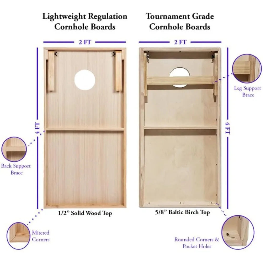 Cornhole Game Set With Wooden Boards Bean Bags Carrying Case