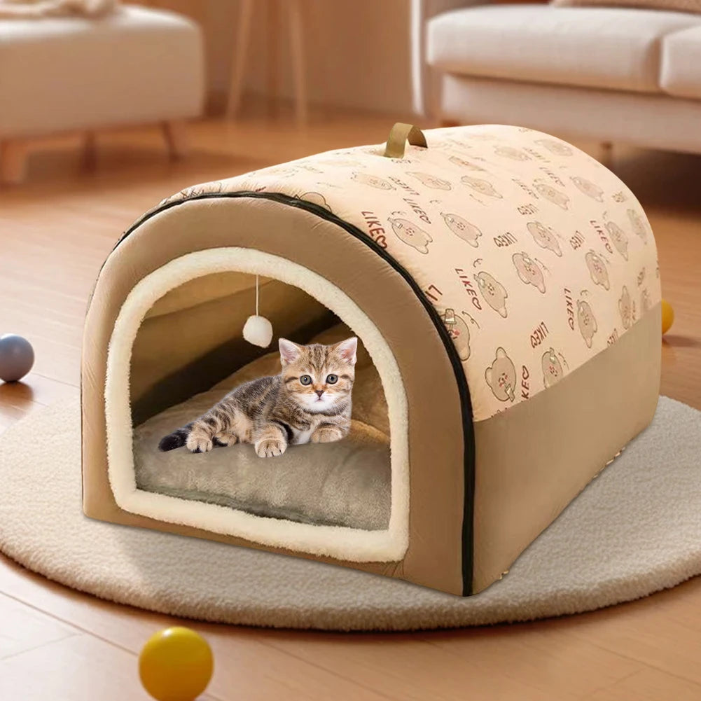Cozy Plush Dog Nest Bed With Detachable Cover For Pets