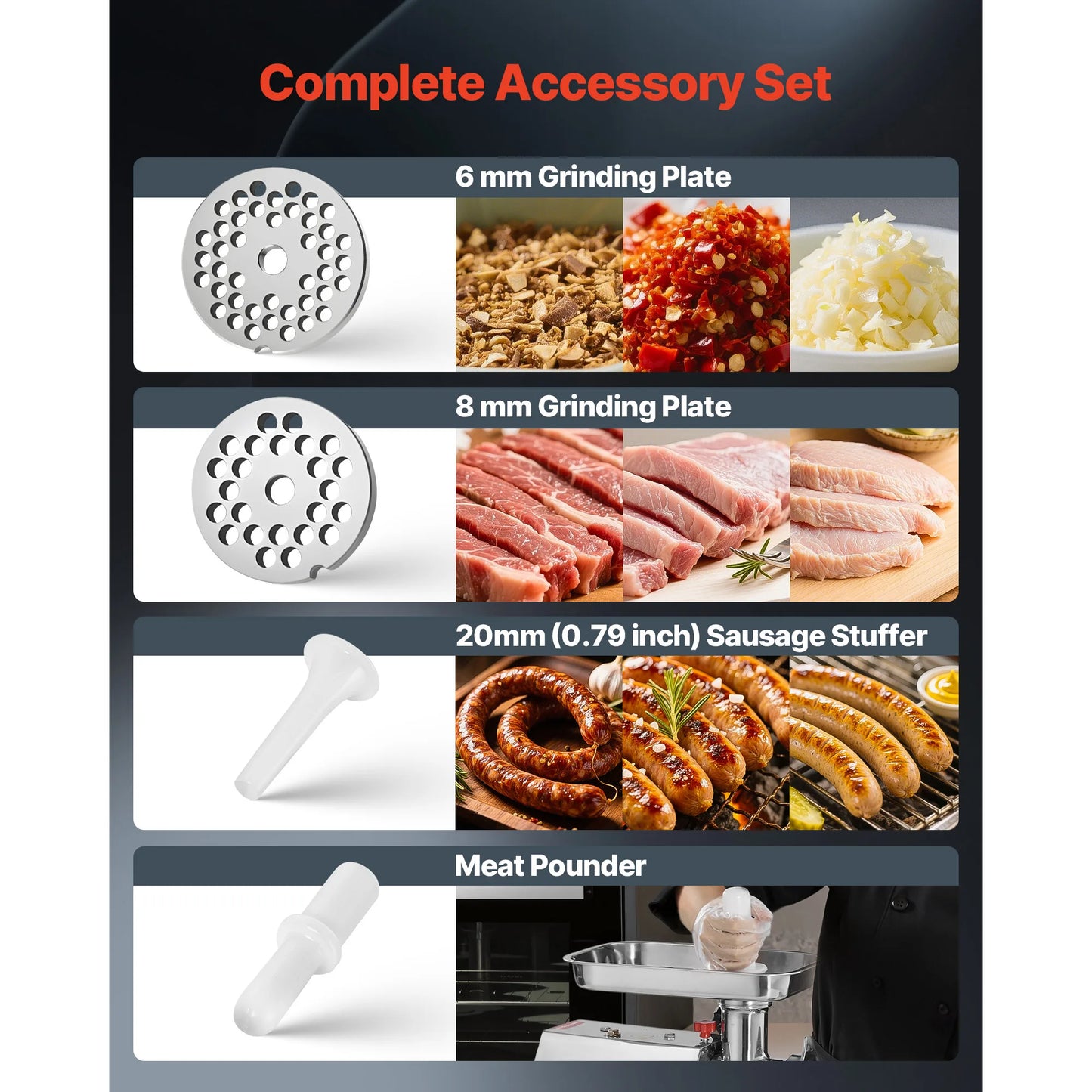 SucceBuy #12 850W Heavy-Duty Electric Meat Grinder – 7 lb/min