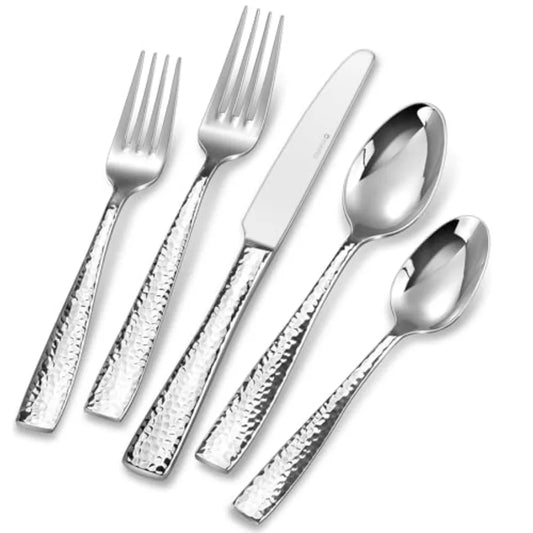 Premium Louis Hammered Flatware Set for 12 Service