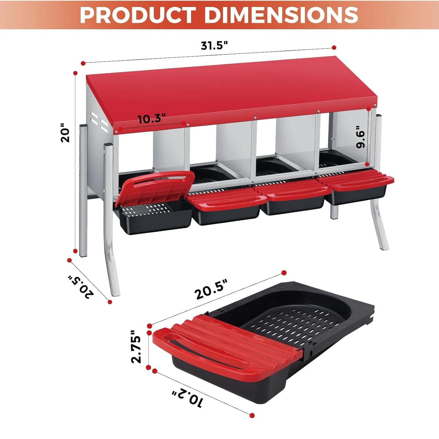 Automatic Rollout Metal Chicken Nesting Box With Collection Tray