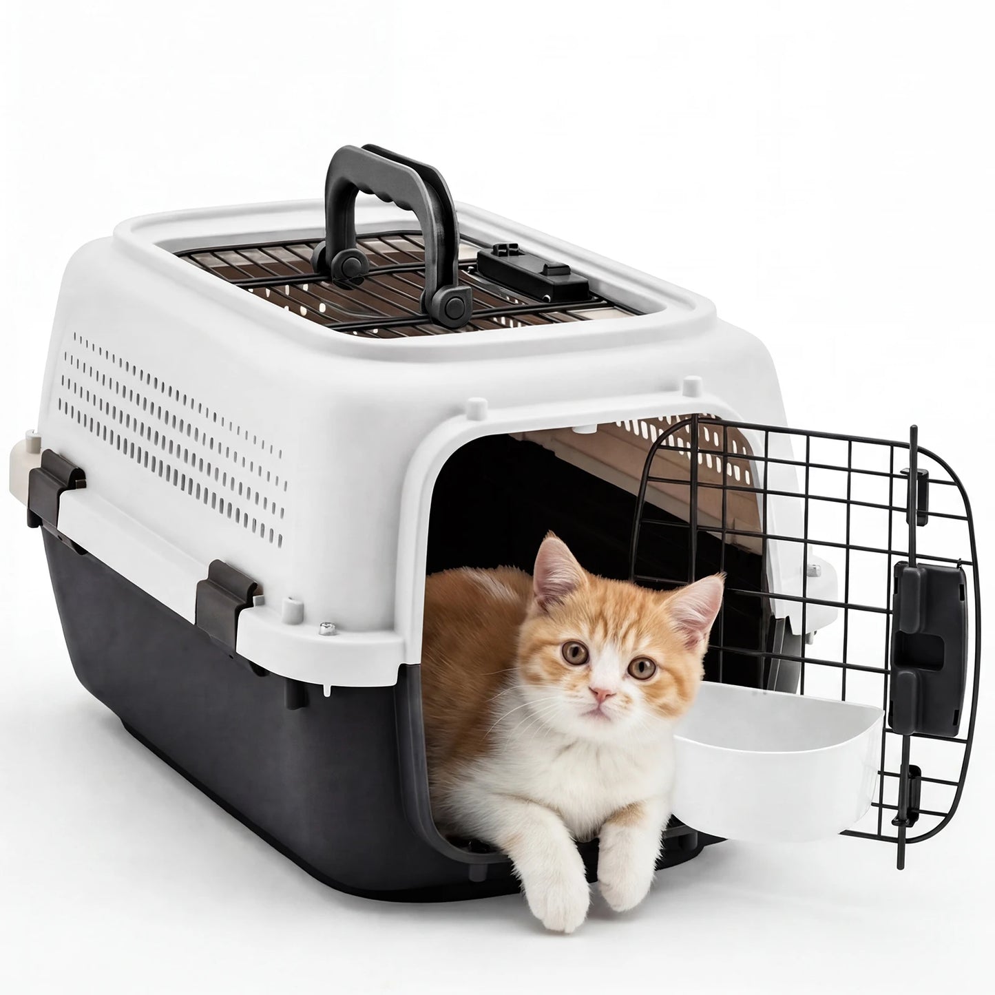 Dual-Entry Hard-Sided Pet Carrier for Cats & Small Dogs – 10–22 lb