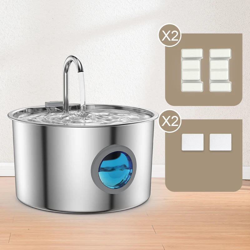 Stainless Steel Cat Water Fountain Automatic With Replaceable Filters