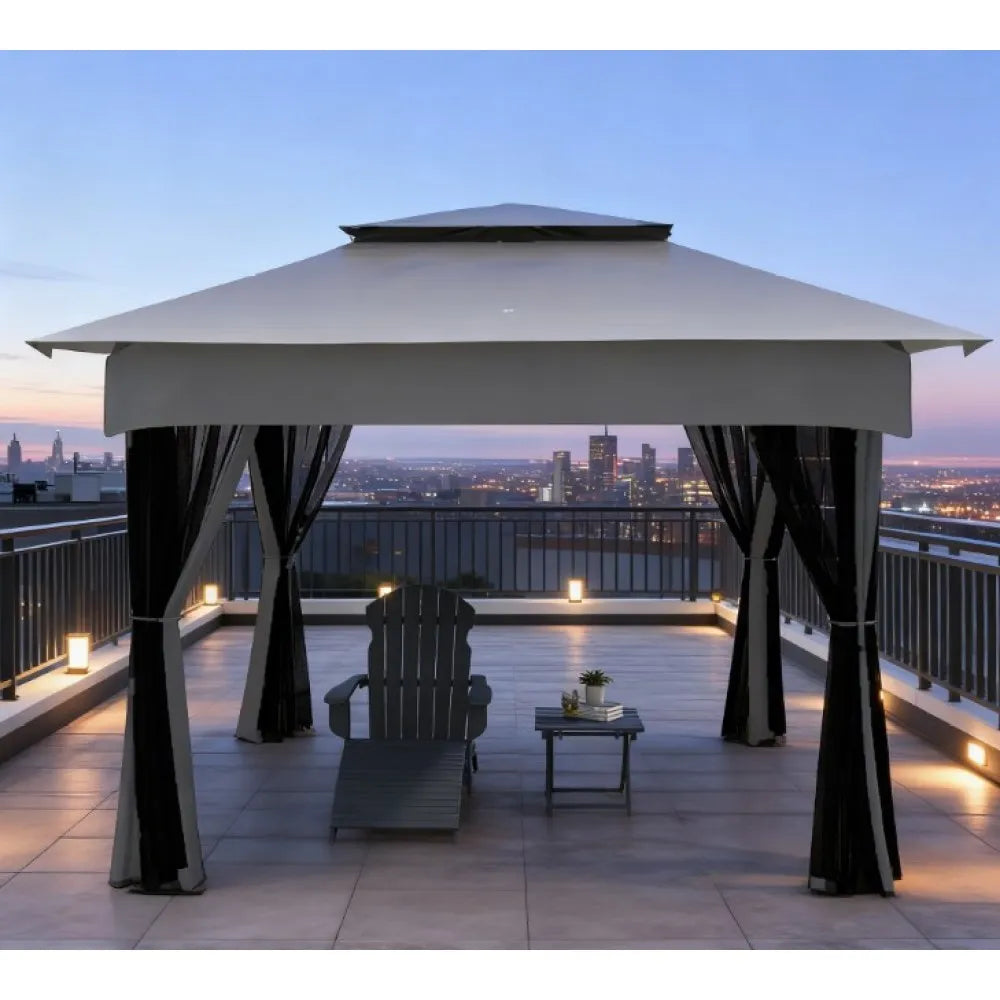 Pop-Up Canopy 10.5' x 10.5' Gazebo with Mesh Screen Walls | Portable Outdoor Shelter