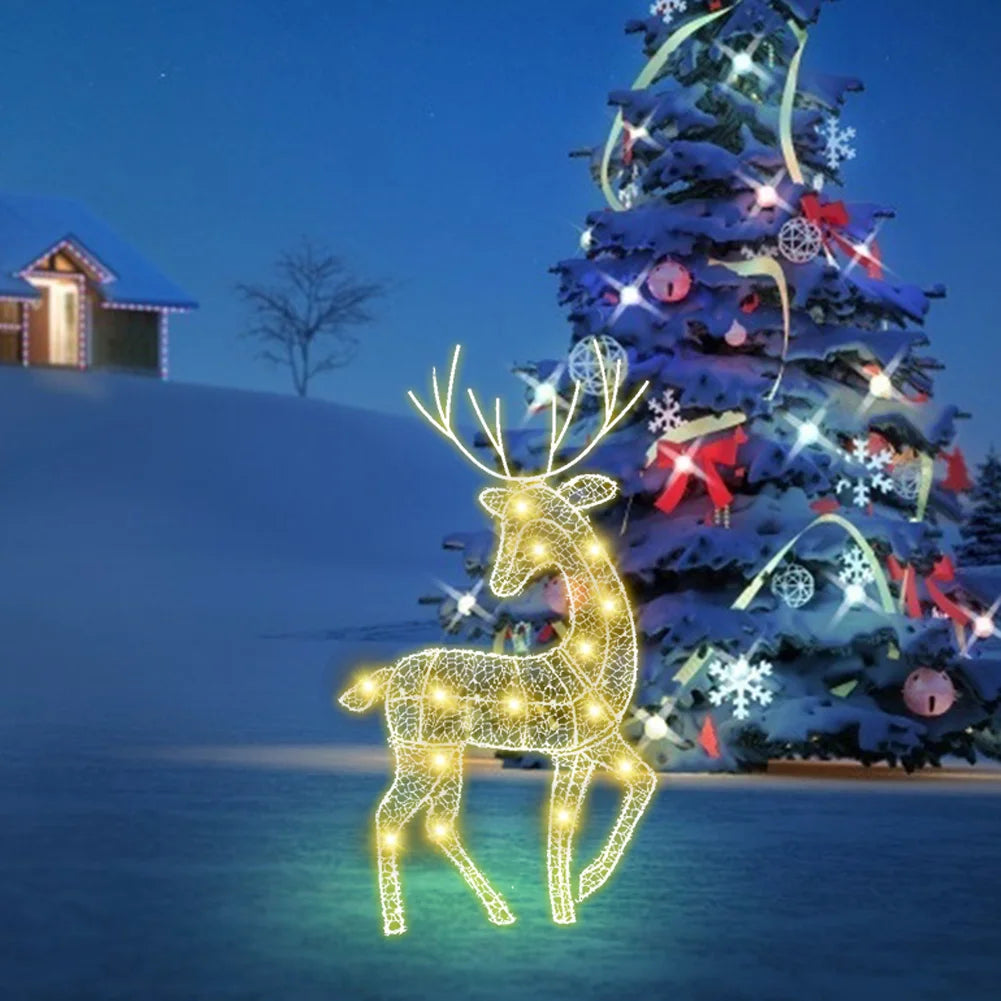 DIY Reindeer Ornaments Battery Powered Iron Art Decor