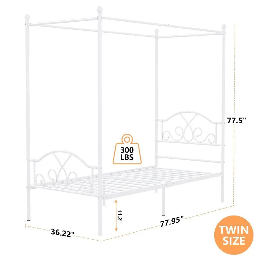 Canopy Bed Frame With Headboard And Footboard Four Poster Design