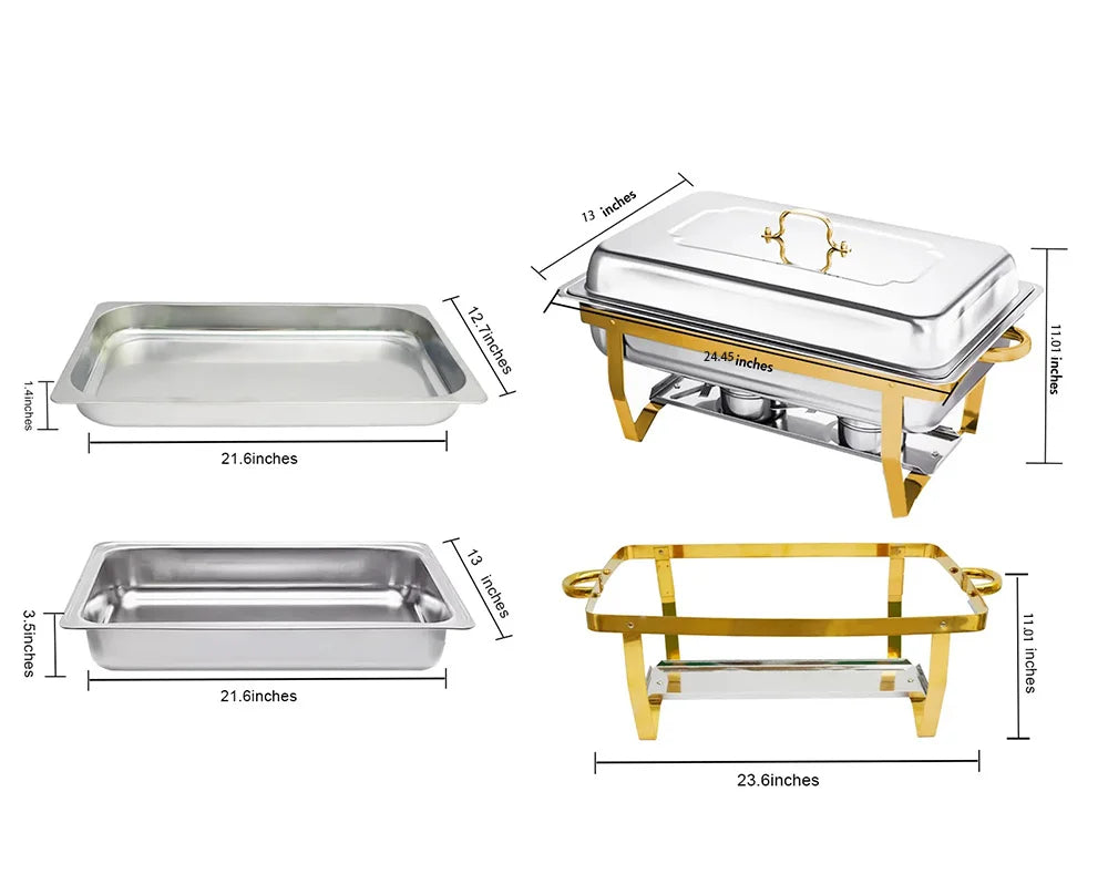 Stainless Steel Chafing Dishes Buffet Set For Catering And Events