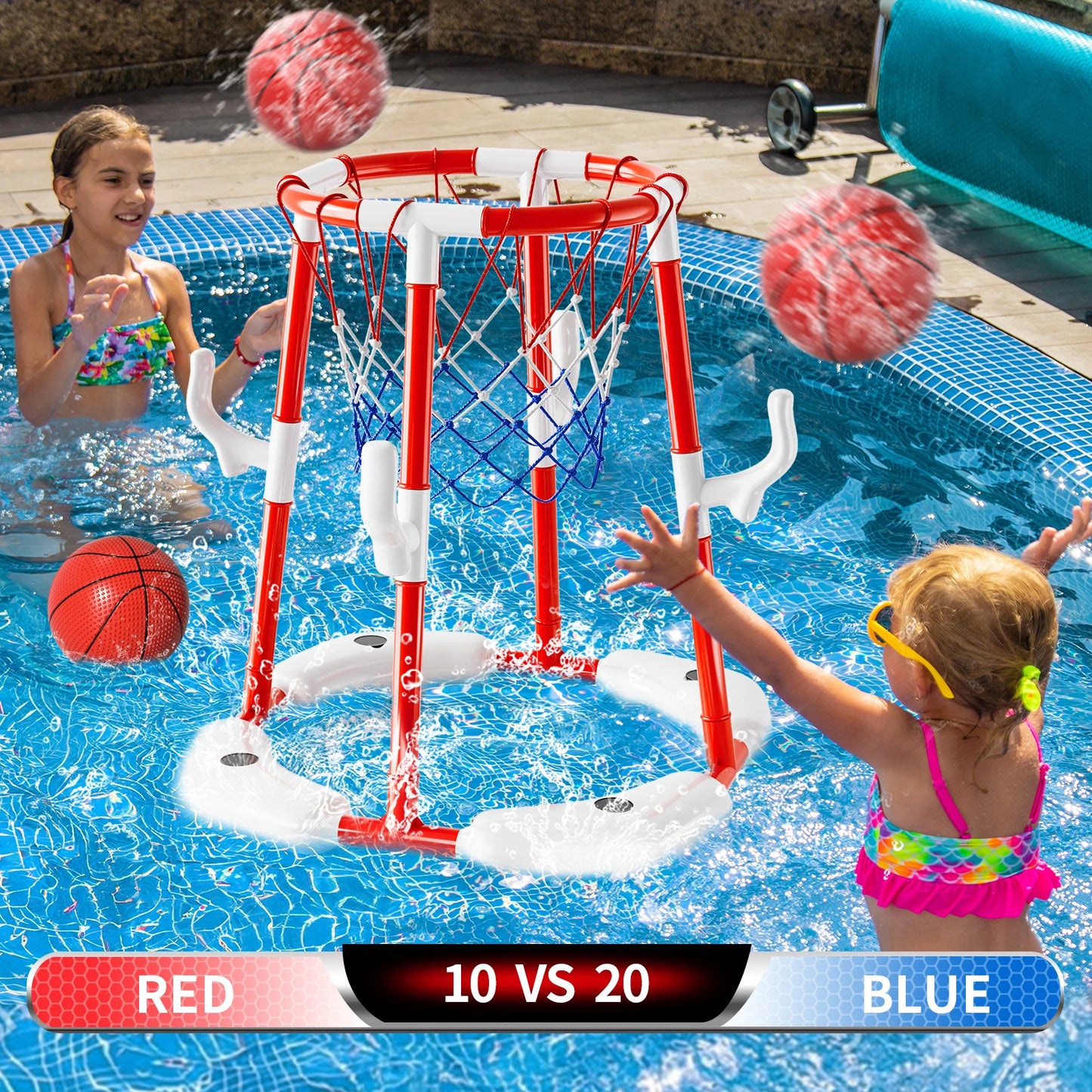 Floating Basketball Hoop for Summer Pool Fun