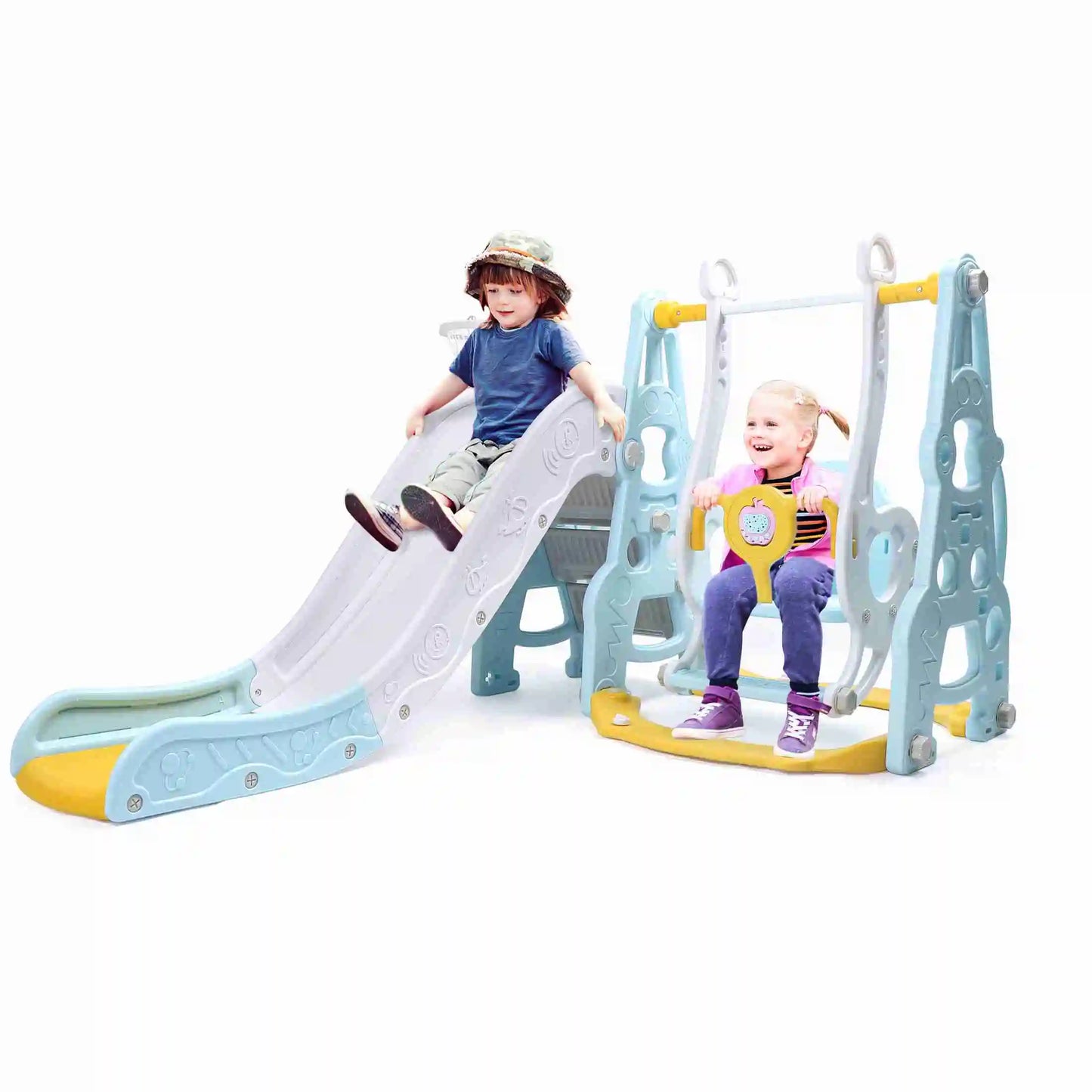 Four In One Toddler Playground Swing Slide Climber Hoop