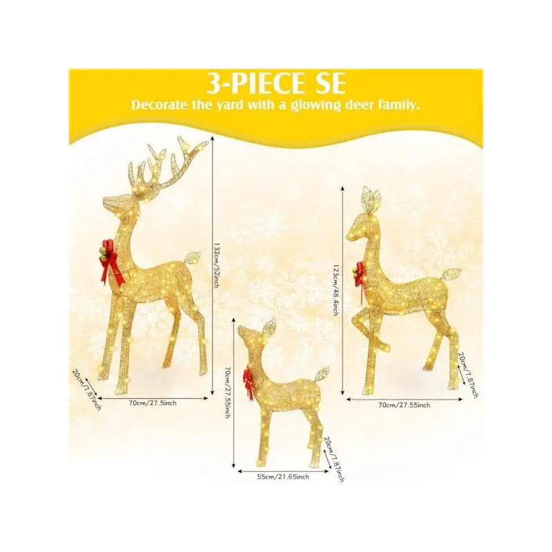 Lighted Christmas Reindeer Family Set Outdoor Decor