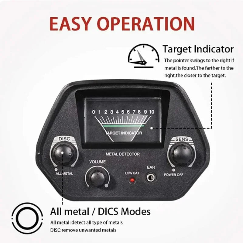 High Accuracy Waterproof Metal Detector for Treasure Hunting