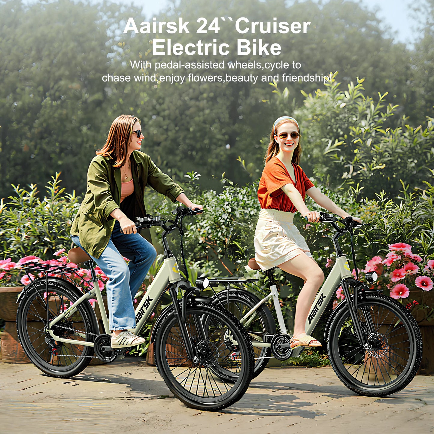Electric Bike Adults 40Miles 23MPH Commuting Electric Mountain Bike 468Wh Lithium Battery,7-Speed,24" Tire Front Fork Suspensio
