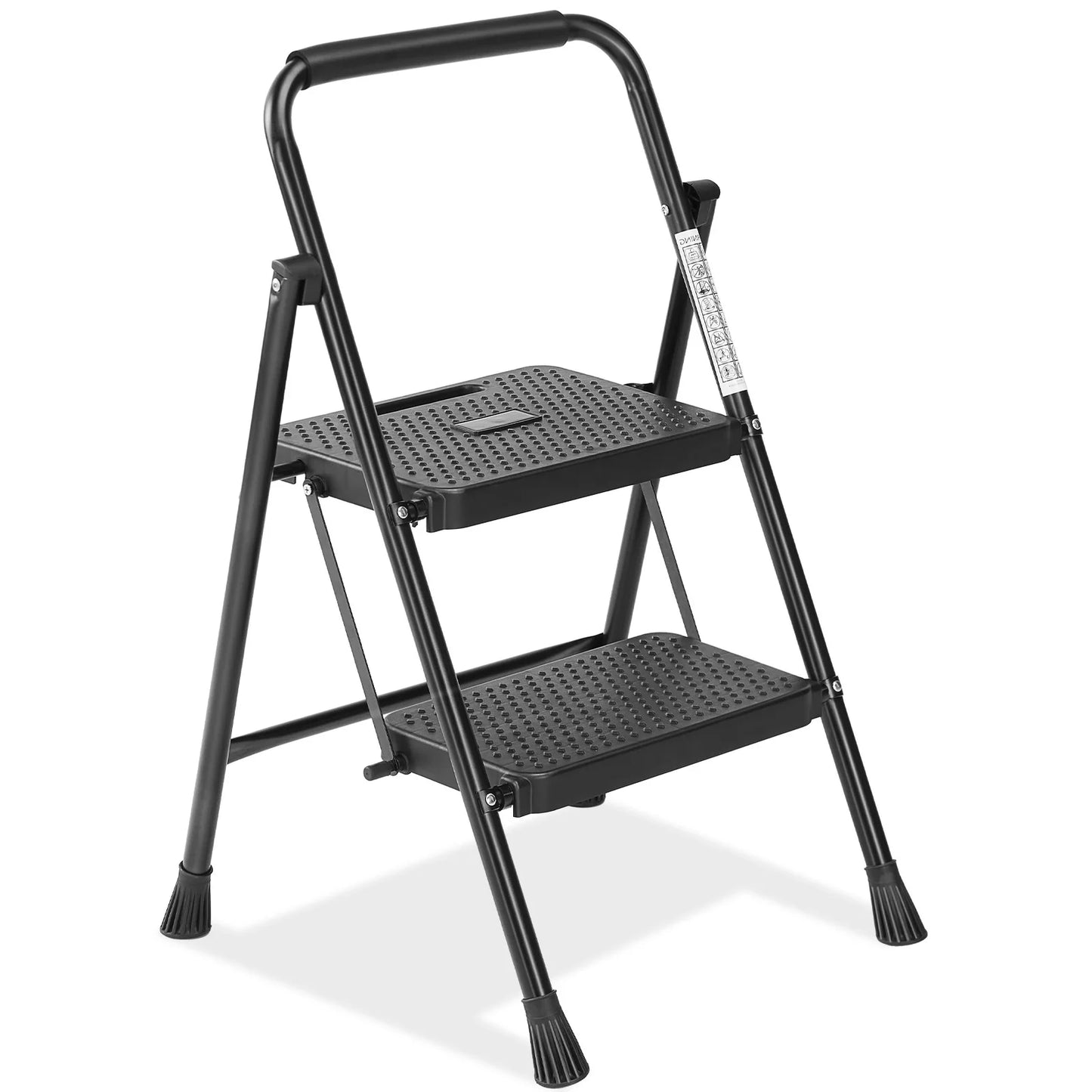 Folding Step Ladder Stool With Anti Slip Pedals Sturdy Steel