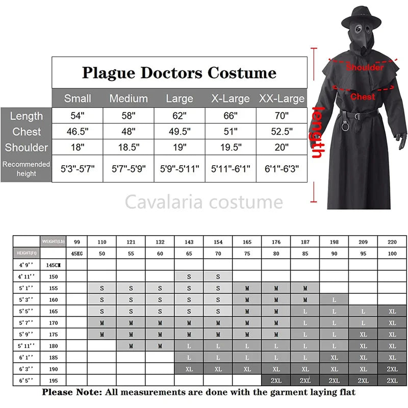 Plague Doctor Cosplay Costume Steampunk Bird Beak Mask