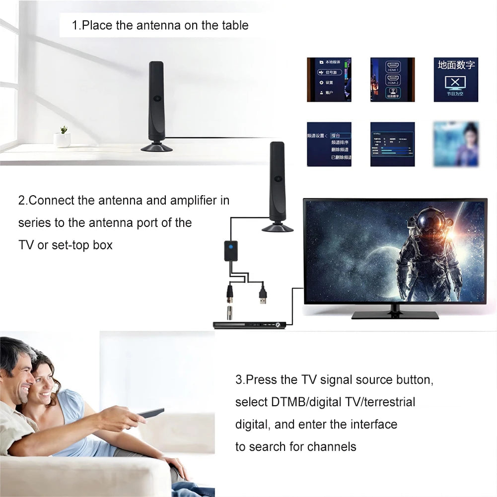 Smart TV Antenna With Signal Booster 50 Mile Range