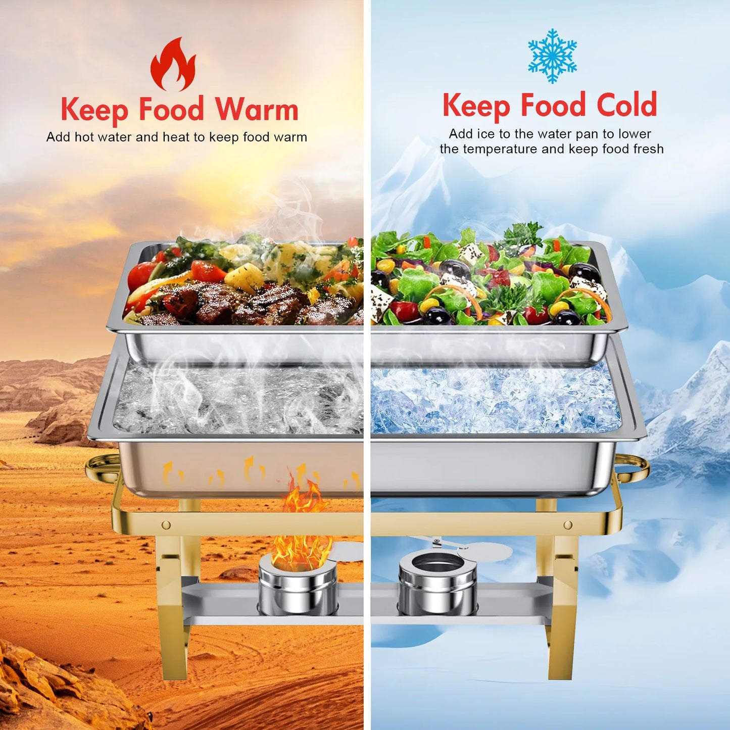 Stainless Steel Chafing Dishes Buffet Set For Catering And Events