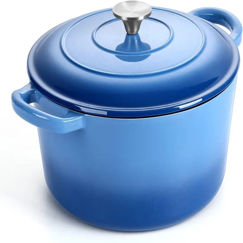 7-Qt Enameled Cast Iron Dutch Oven with Lid & Dual Handles
