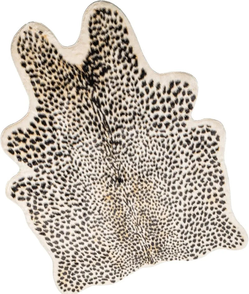 Leopard Print Faux Cowhide Rug For Living Room Decor