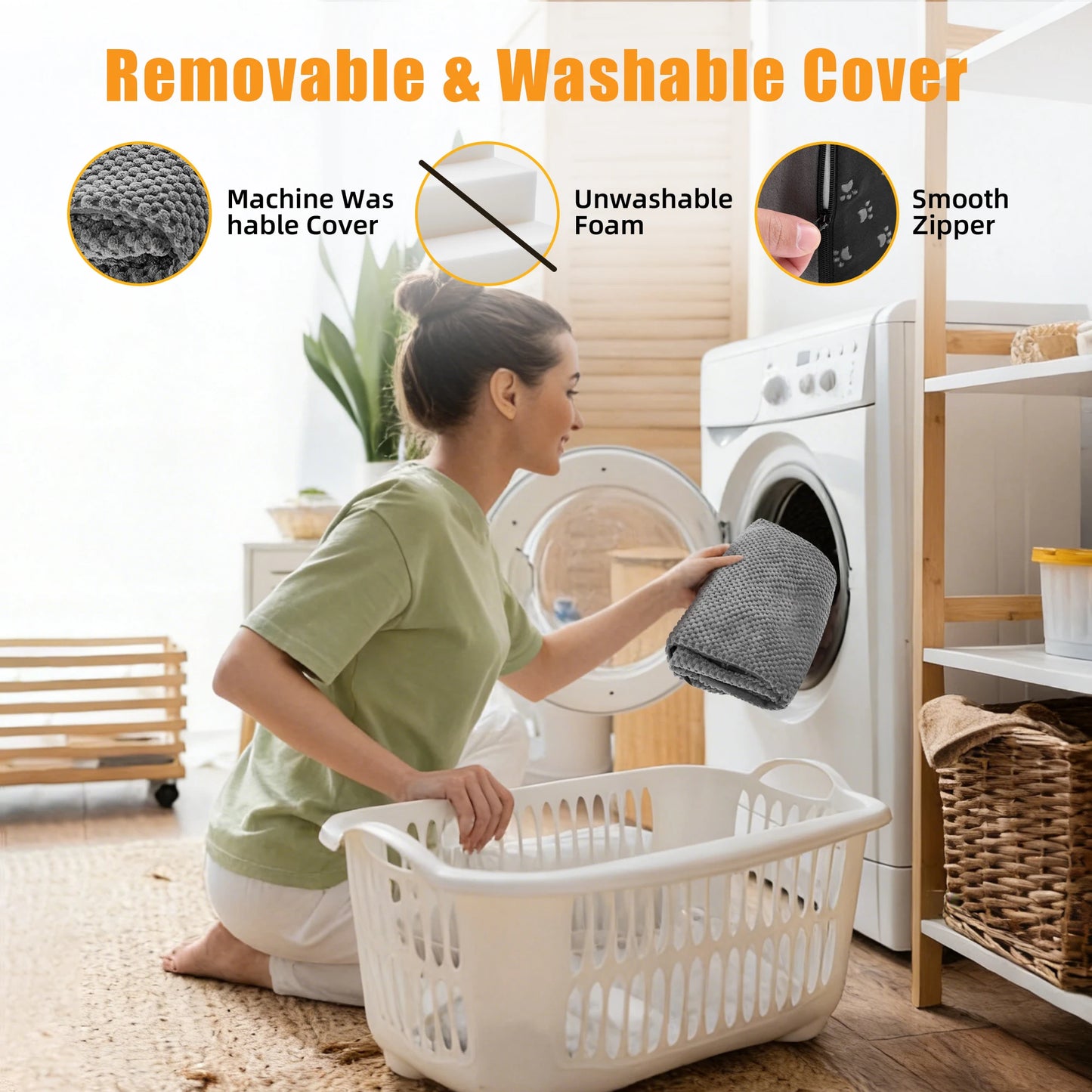 High-Density Foam Pet Stairs With Washable Cover – 3, 4 or 5 Steps