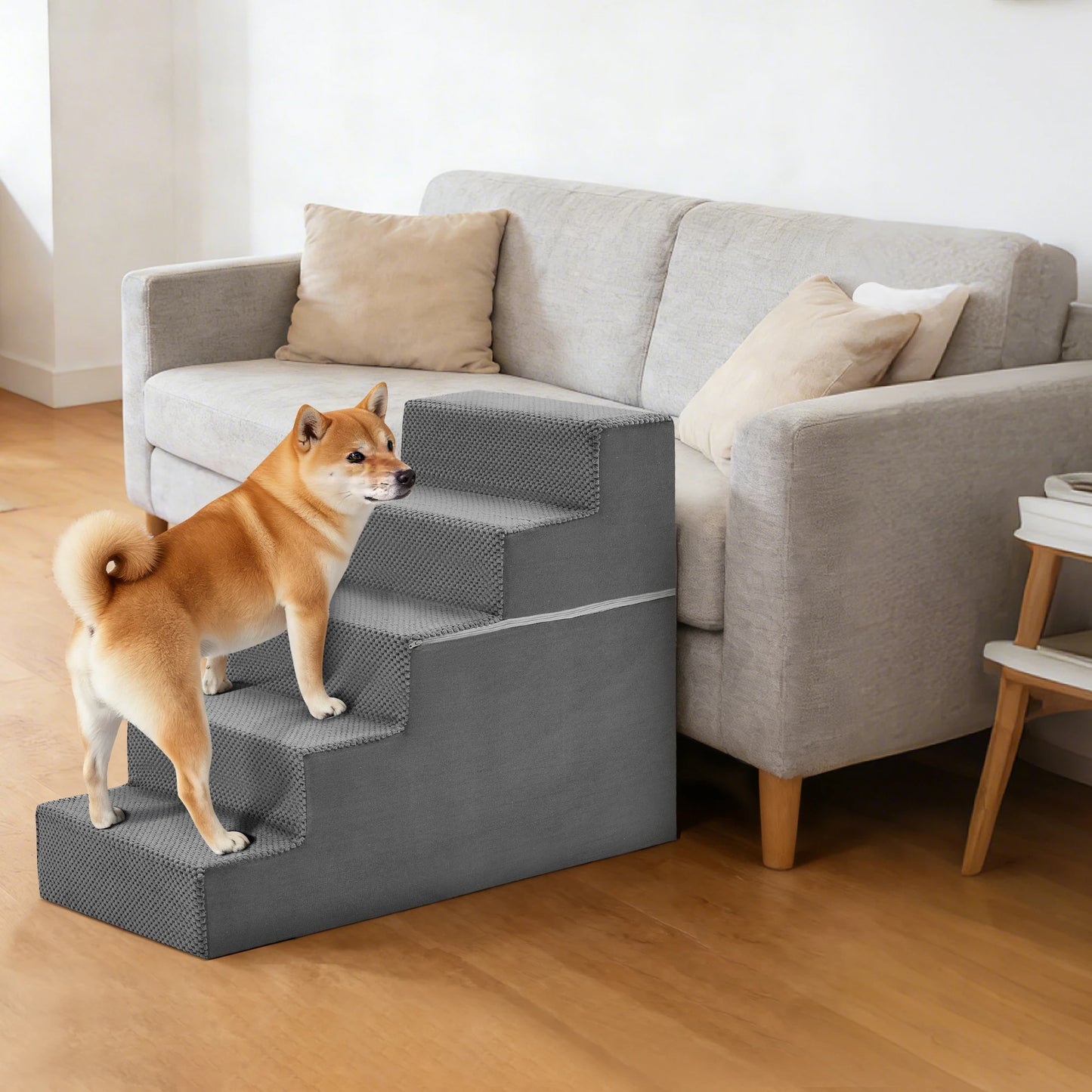 High-Density Foam Pet Stairs With Washable Cover – 3, 4 or 5 Steps