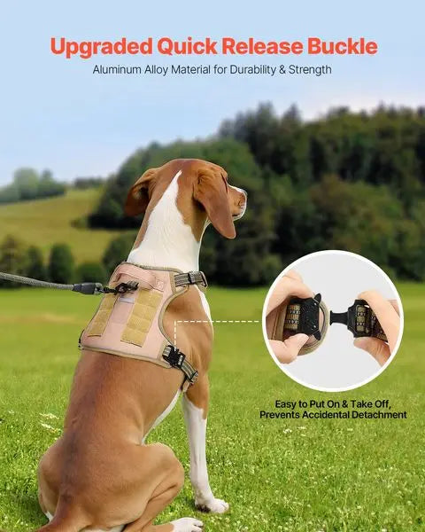 Adjustable Tactical Dog Harness for Large Dogs No Pull Design