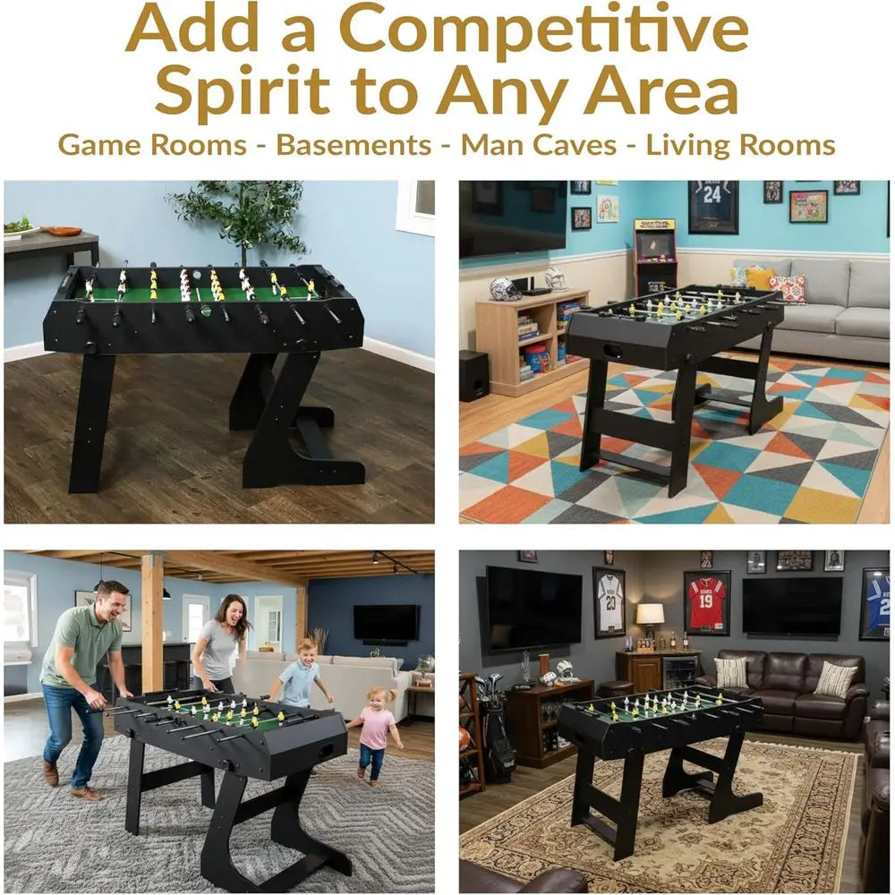 Foldable Foosball Table for Indoor Family Fun and Kids Playtime