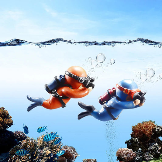 Floating Diver Aquarium Ornament for Unique Aquatic Decor