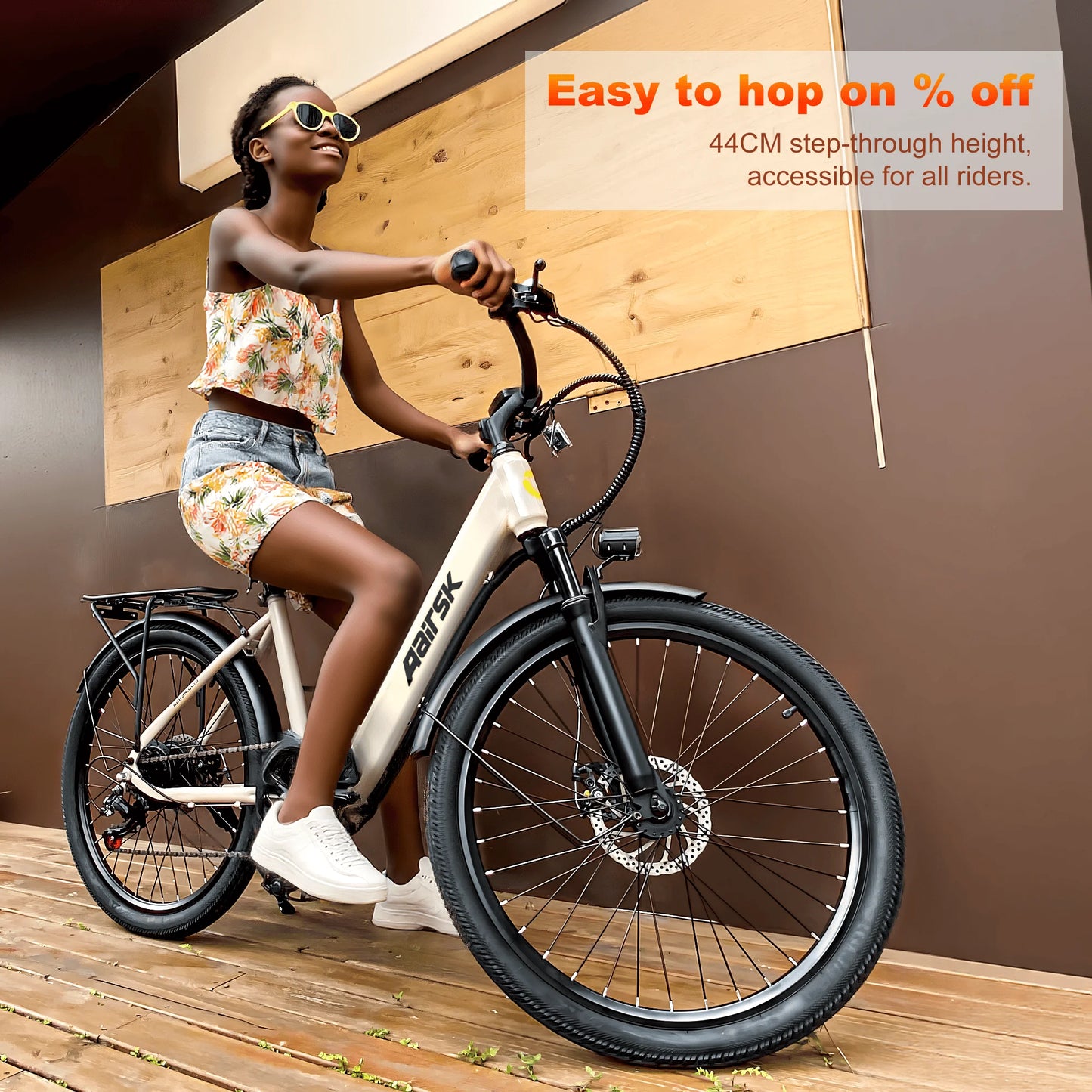 Electric Bike Adults 40Miles 23MPH Commuting Electric Mountain Bike 468Wh Lithium Battery,7-Speed,24" Tire Front Fork Suspensio