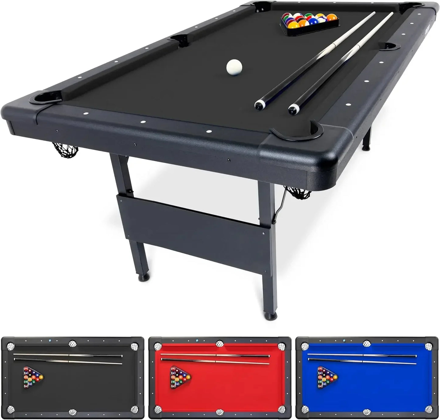 Customizable Portable Pool Table With Full Ball Set No Assembly