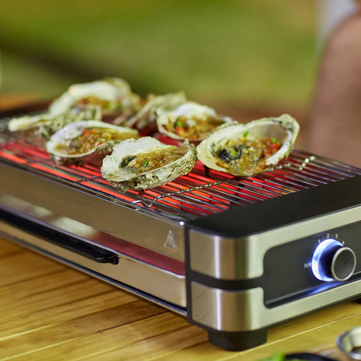 AMERZIS Stainless Steel Electric Grill With Temperature Control And Removable Surface