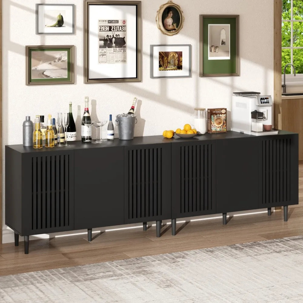 Modern Freestanding Buffet Cabinet With Adjustable Shelves And Doors