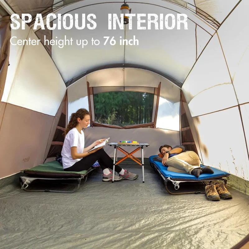 Family Camping Tent with Screen Room and Water Resistant Design
