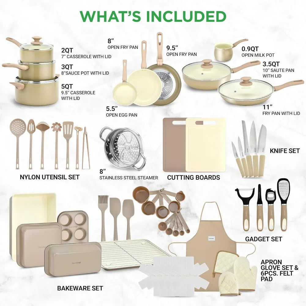 Professional High Quality Non Stick Cookware Bakeware Set Includes Tools