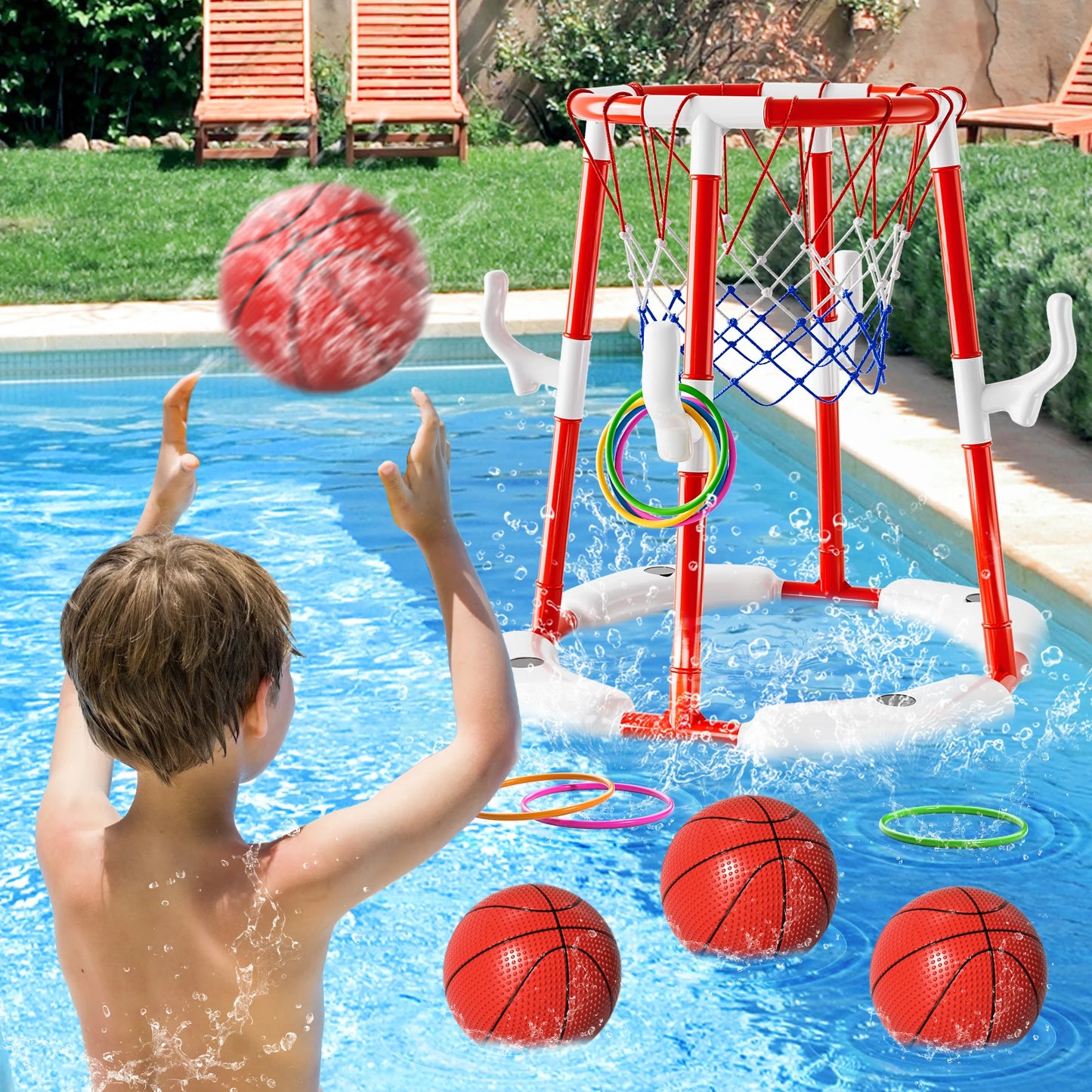 Floating Basketball Hoop for Summer Pool Fun