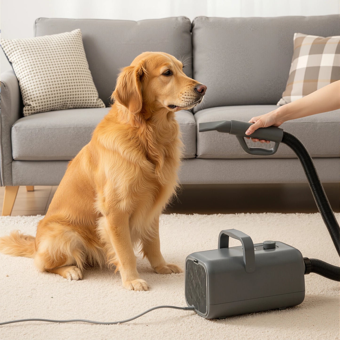 JHK Pet Blow Dryer with 4 Nozzles, Adjustable Airflow and 3 Heat Settings