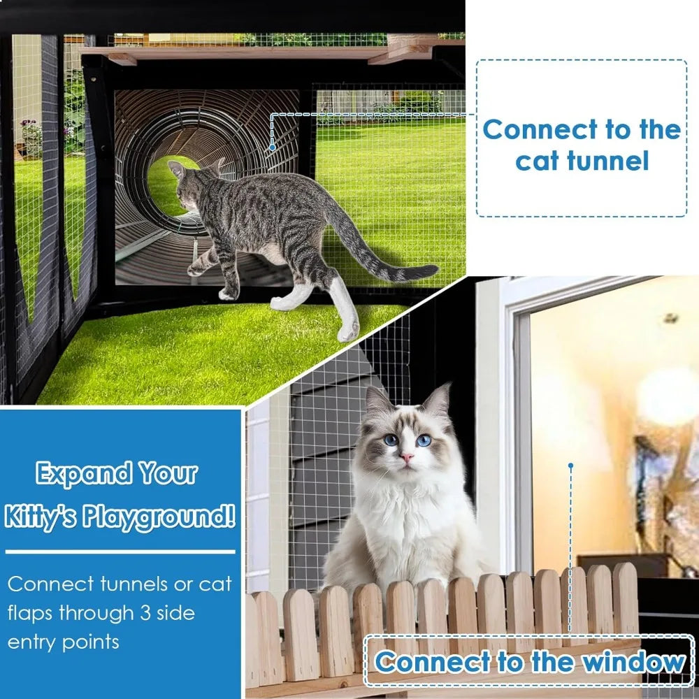 Outdoor Cat Enclosure Walk In Kitty House For Cats Patio