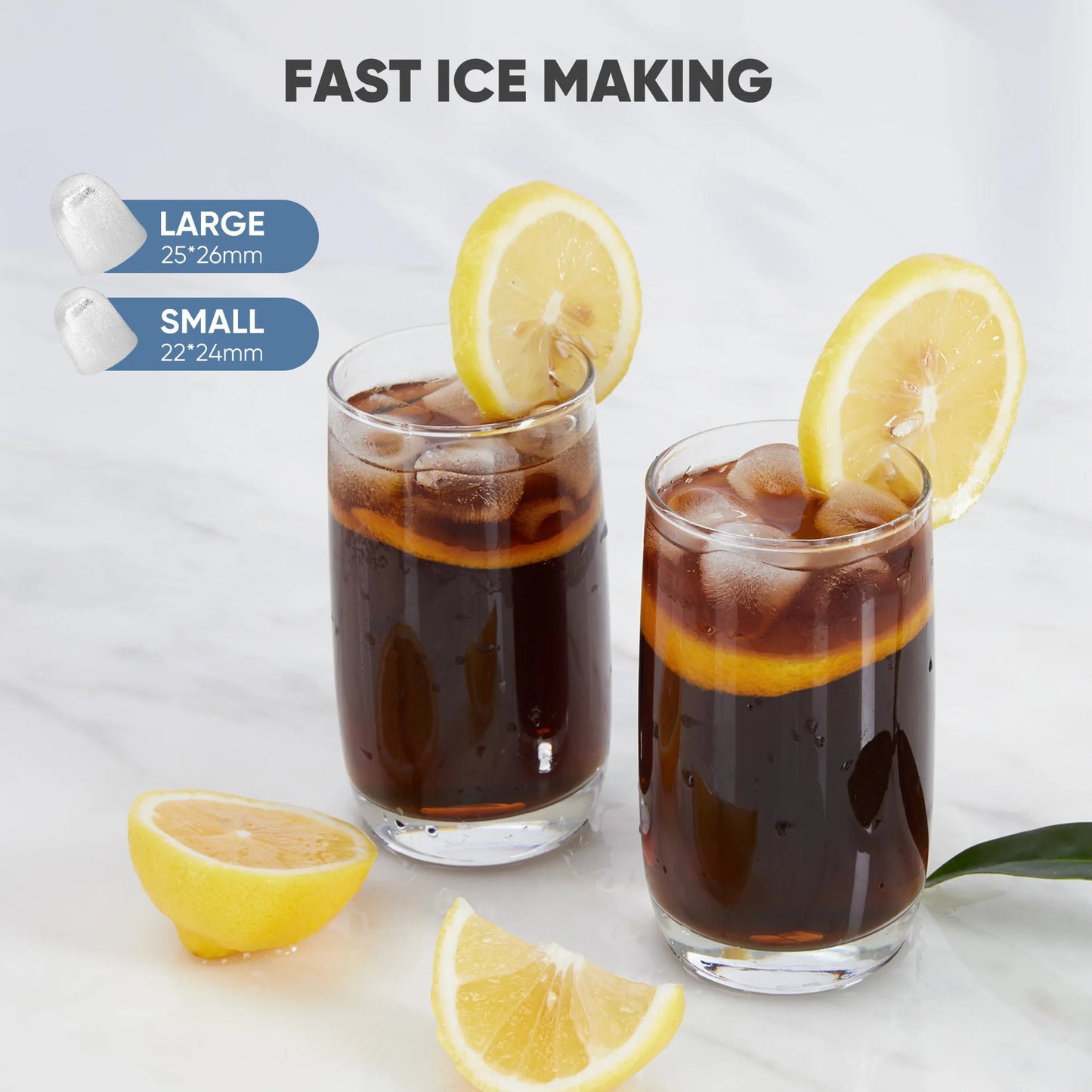 Countertop Bullet Ice Maker – 26.5 lbs/Day, Self-Cleaning