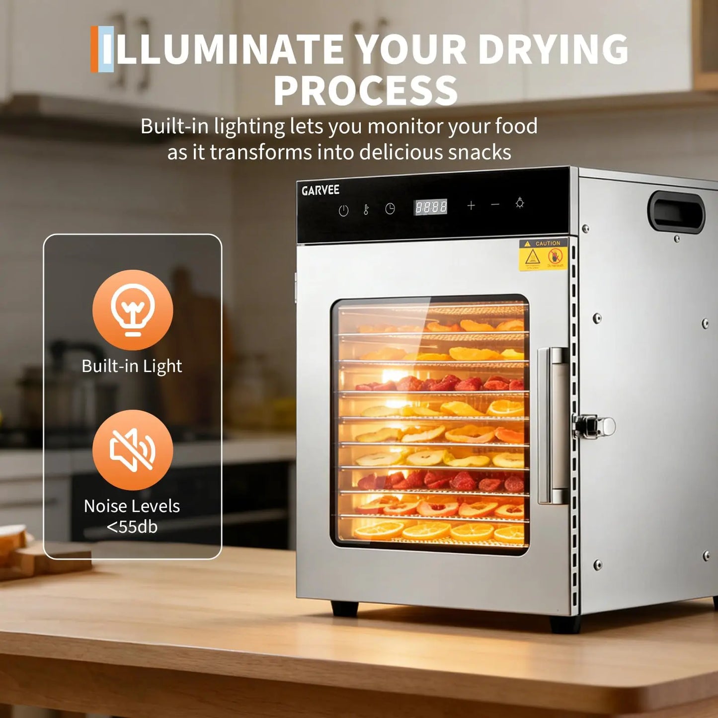 Stainless Steel Digital Food Dehydrator with 10 or 12 Trays