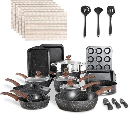 Nonstick Pots and Pans Set with Bakeware Kitchen Essentials