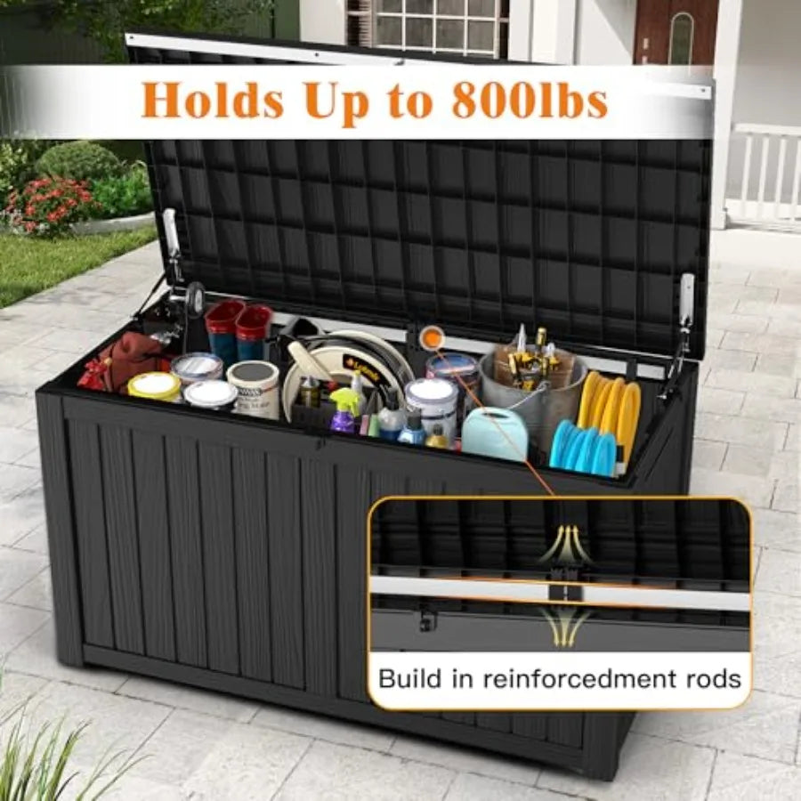 Resin Outdoor Storage Box Waterproof With Lockable Lid And Handles