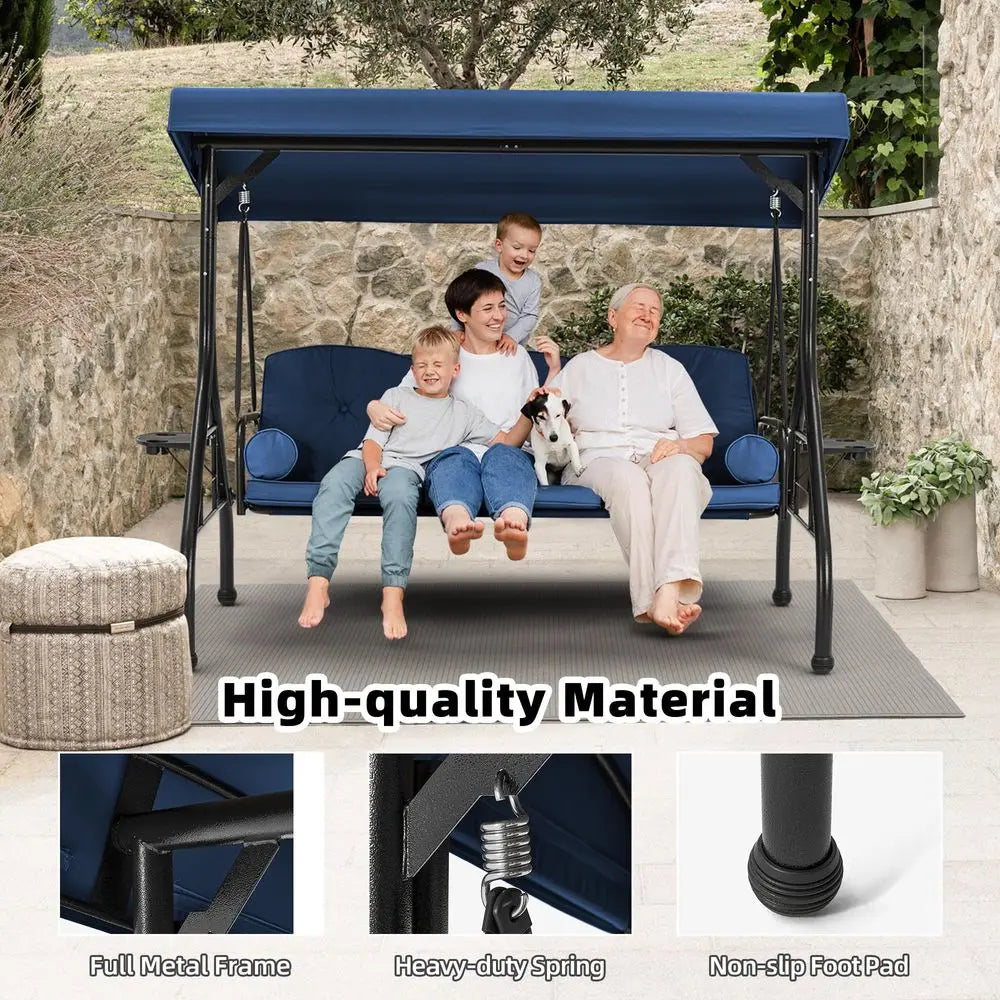 Porch Swing With Stand And Canopy Convertible Bed Wicker Panels