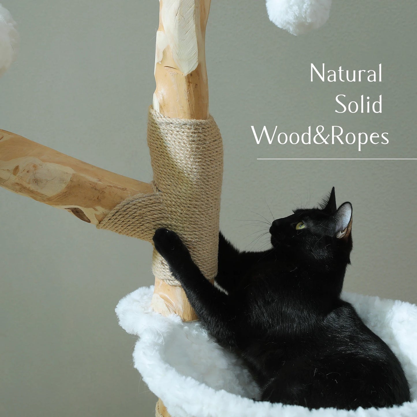 Cat Tree Tower With Sisal Scratching Post And Wicker Bed