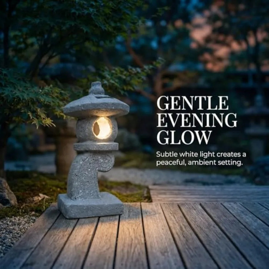 Solar Zen Pagoda Garden Statue With LED Light For Outdoor Decor