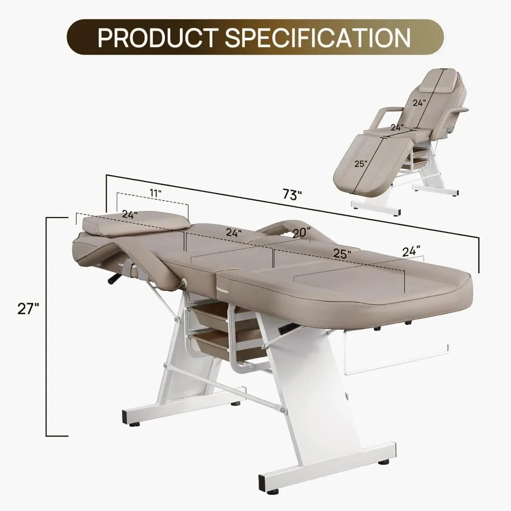 Adjustable Facial Massage Chair For Spa Esthetician And Tattoo Artist